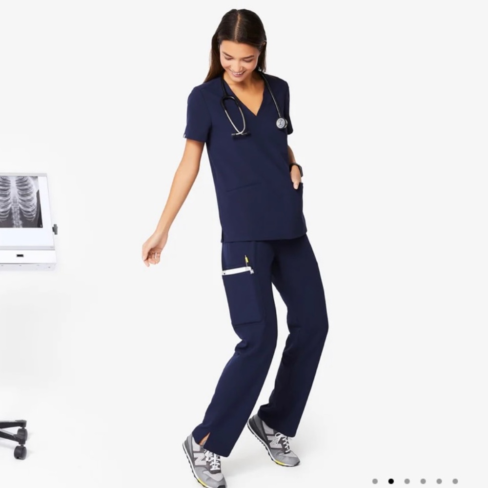 FIGS Navy Kade Cargo Scrub Pants